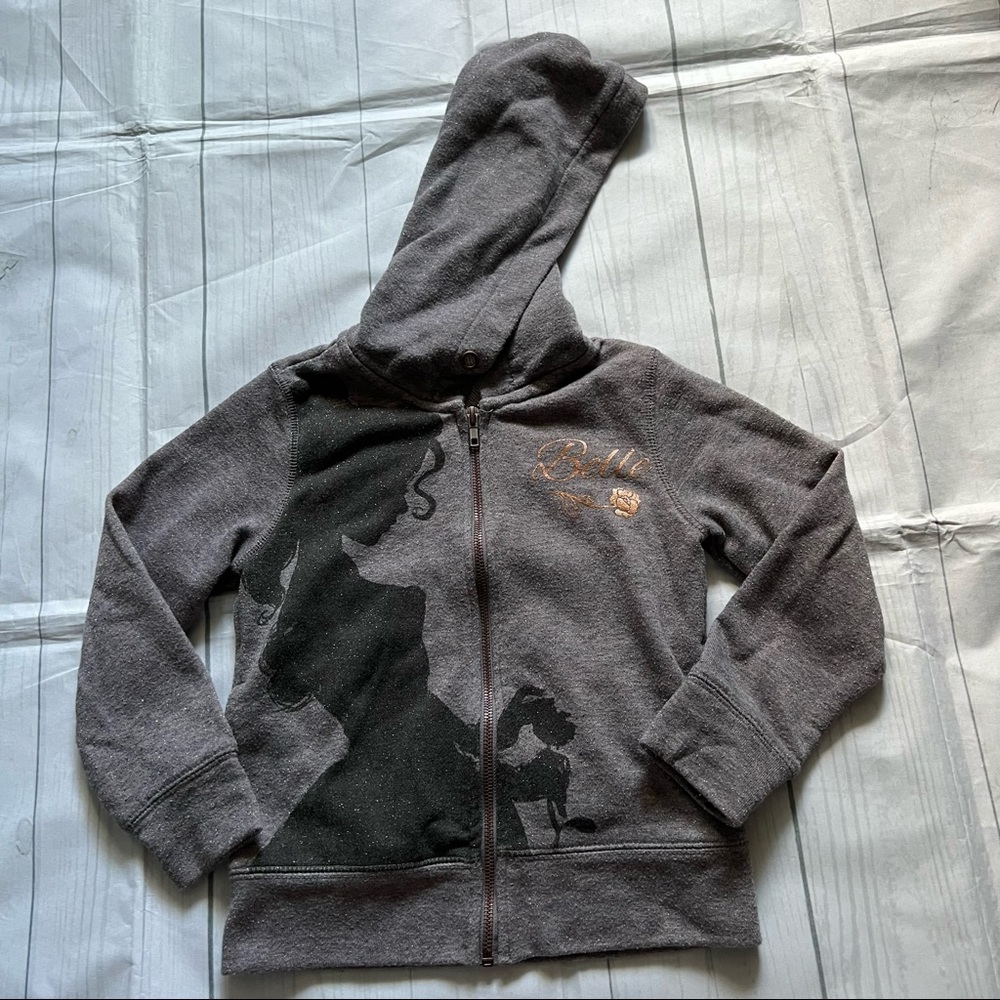 Disney Beauty and the Beast Girls’ Size 5/6 Belle Zippered  Hooded Sweat…
